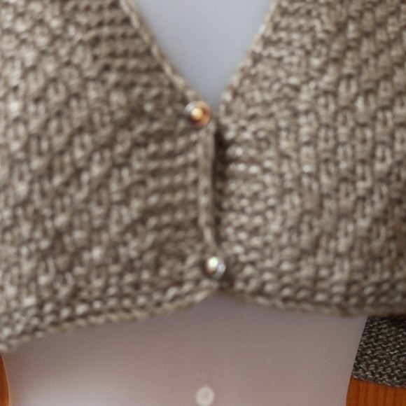 Robin Richman Vintage Hand-Knit Brown Capelet Shrug / Wrap USA Boutique RARE - Picture 4 of 9